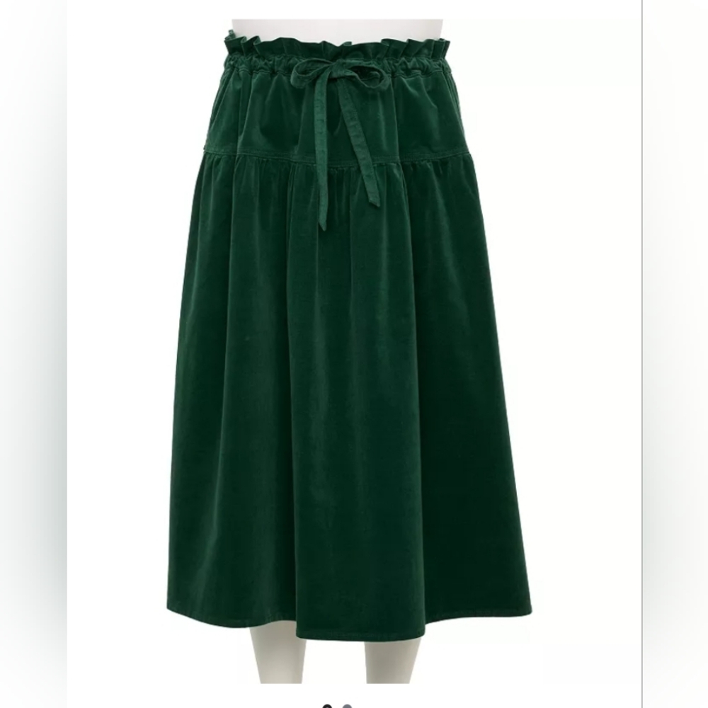 XXL DRAPER JAMES RSVP™ Paperbag Waist Corduroy Skirt